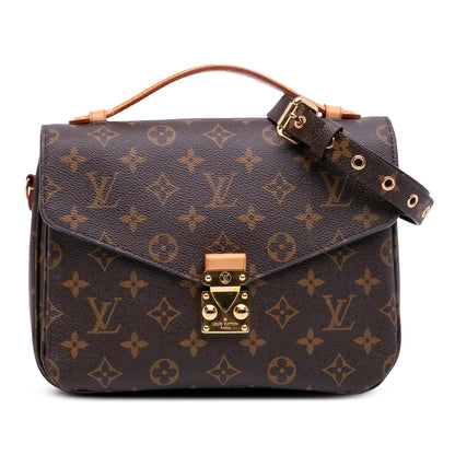 Second hand Louis Vuitton Pochette Métis Canvas Flap Crossbody Brown - Tabita Bags