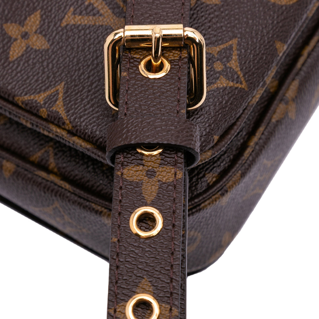 Second hand Louis Vuitton Pochette Métis Canvas Flap Crossbody Brown - Tabita Bags
