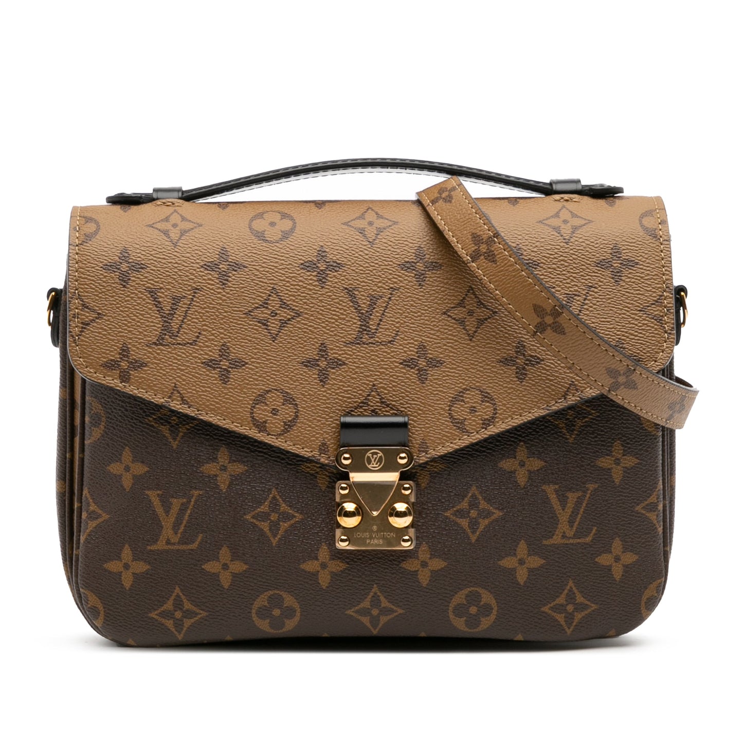 Second hand Louis Vuitton Pochette Métis Canvas Flap Crossbody Brown - Tabita Bags