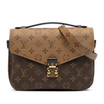 Second hand Louis Vuitton Pochette Métis Canvas Flap Crossbody Brown - Tabita Bags