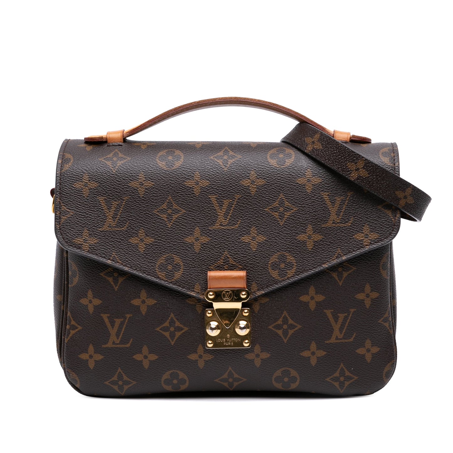 Second hand Louis Vuitton Pochette Métis Canvas Flap Crossbody Brown - Tabita Bags