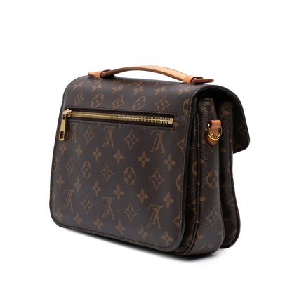 Second hand Louis Vuitton Pochette Métis Canvas Flap Crossbody Brown - Tabita Bags