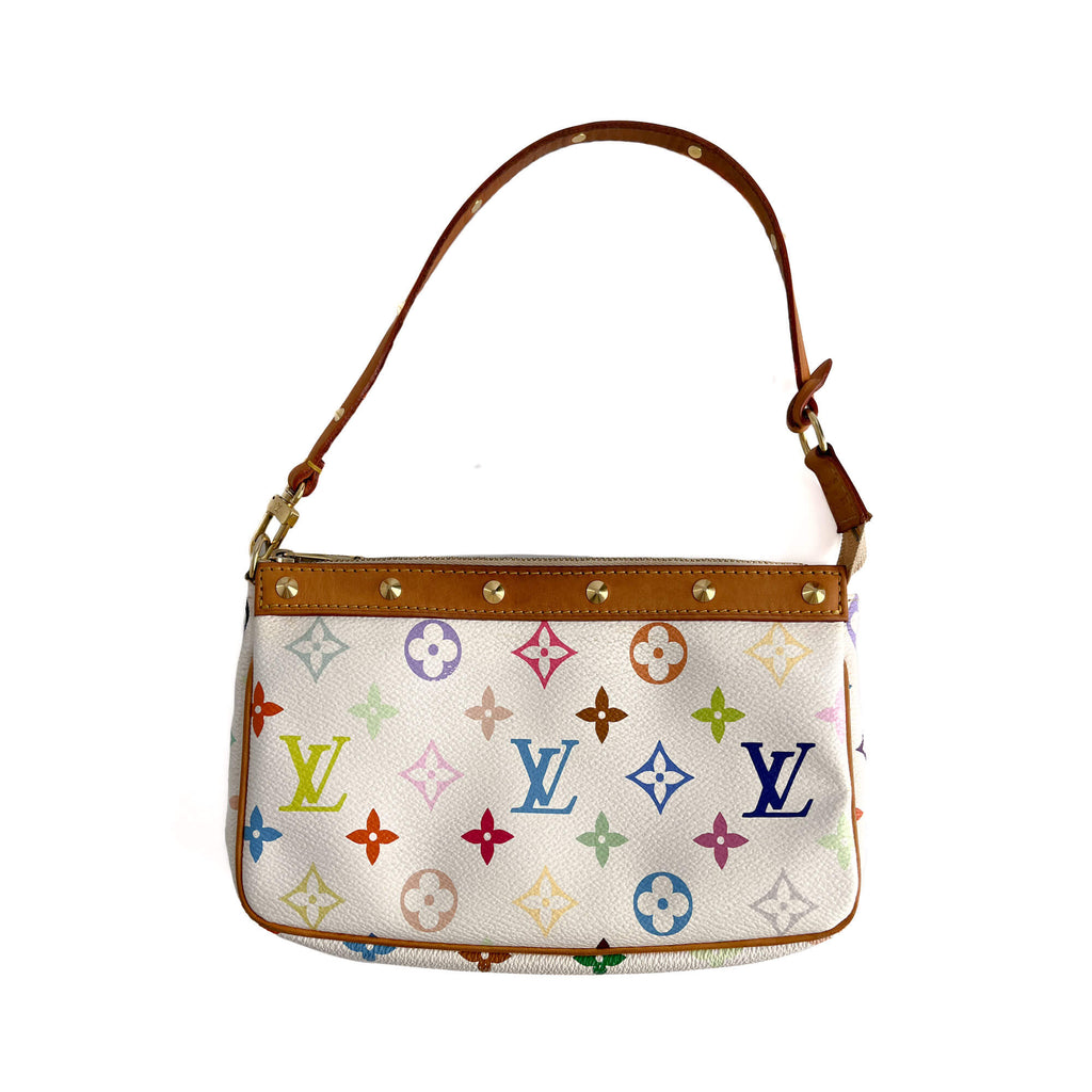 Second hand Louis Vuitton Pochette Murakami Multicolor Canvas Pouch Clutch Monogram - Tabita Bags