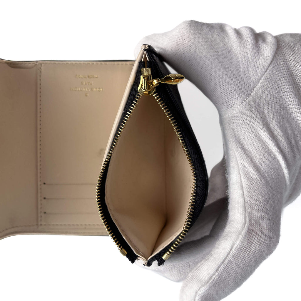 Second hand Louis Vuitton Pont 9 Calfskin Grained Leather Folding Wallet Black - Tabita Bags