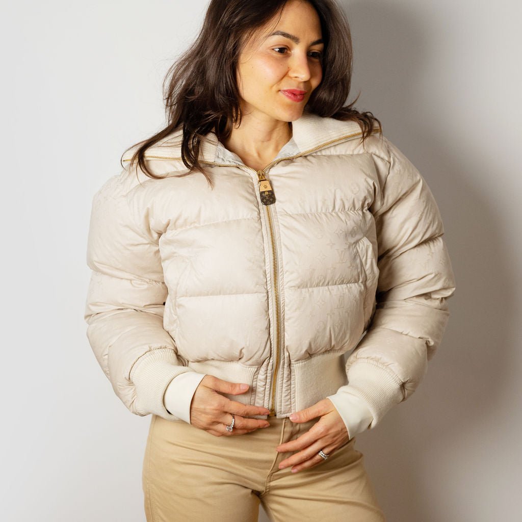 Second hand Louis Vuitton Quilted Jacket Canvas Ready to Wear Beige - Tabita Bags