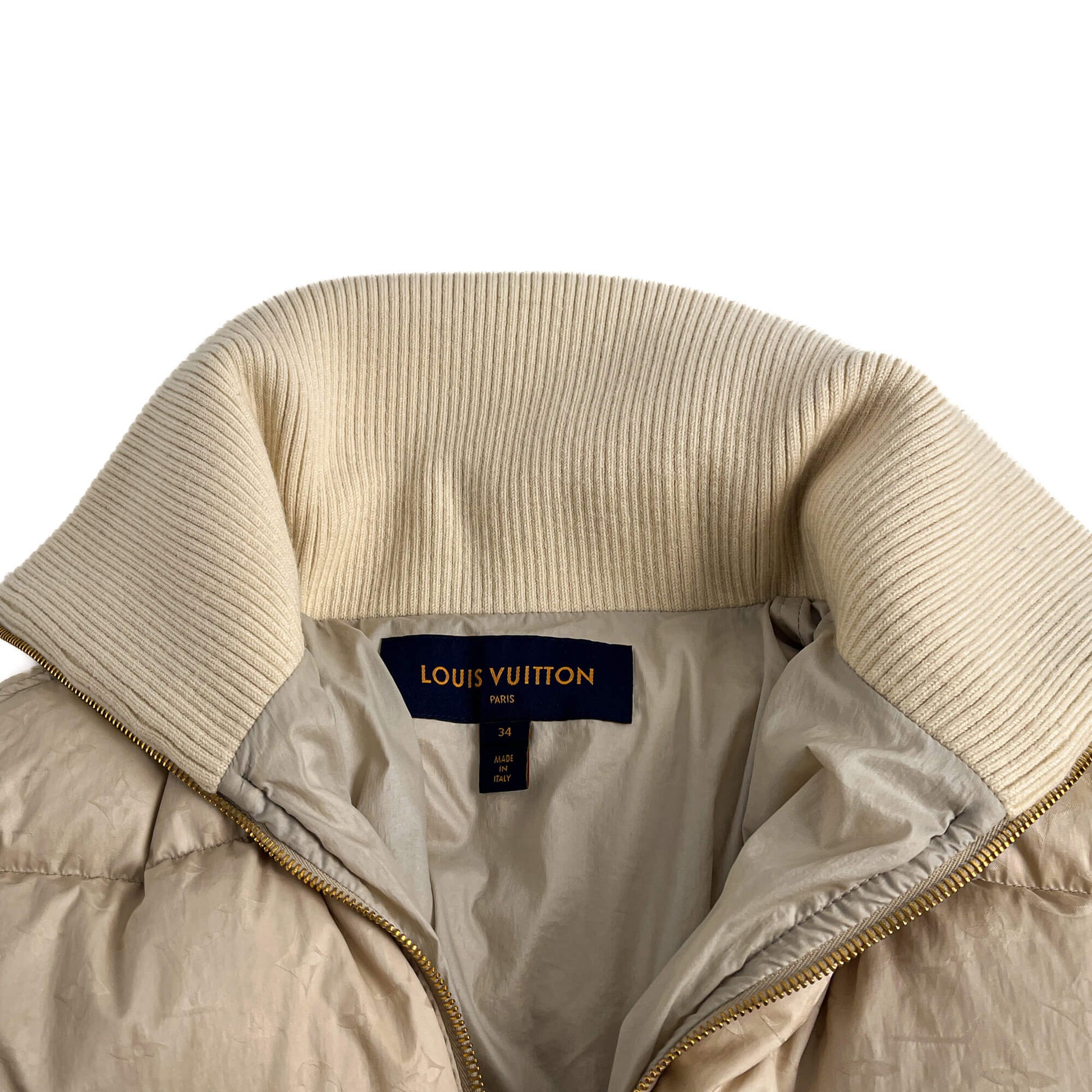 Second hand Louis Vuitton Quilted Jacket Canvas Ready to Wear Beige - Tabita Bags