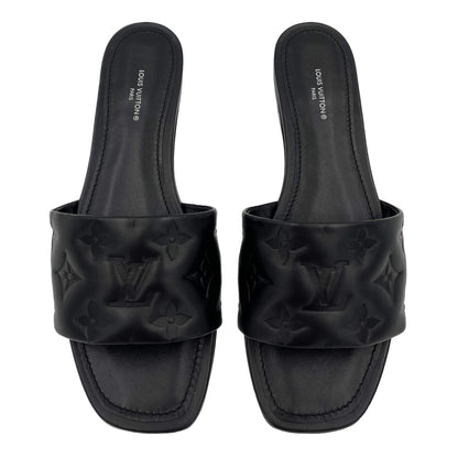 Second hand Louis Vuitton Revival Leather Flat Shoes Black - Tabita Bags