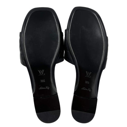 Second hand Louis Vuitton Revival Leather Flat Shoes Black - Tabita Bags