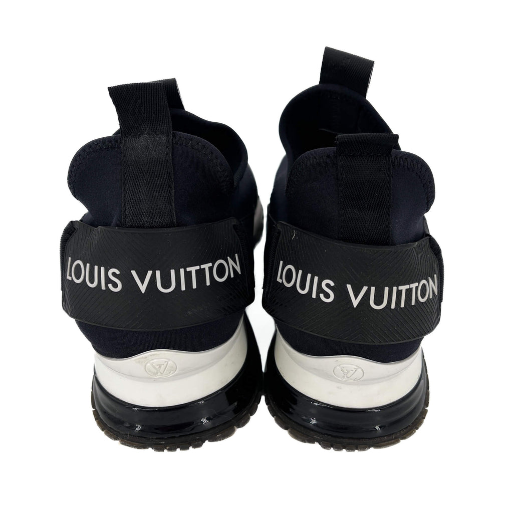 Second hand Louis Vuitton Run Away Leather Sneakers 38 Black & White - Tabita Bags