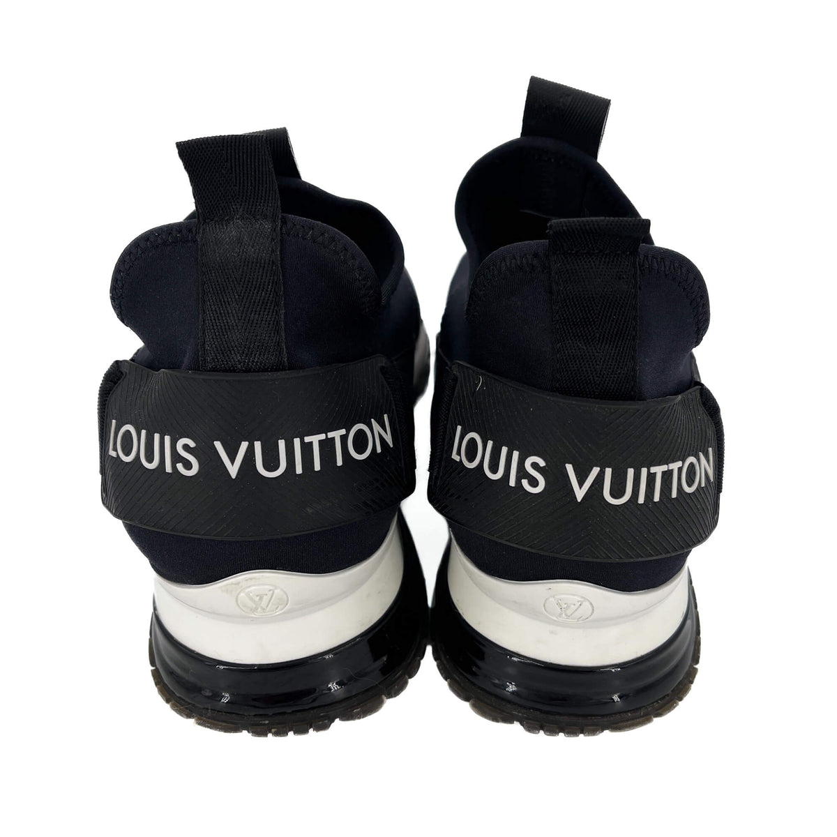 Second hand Louis Vuitton Run Away Leather Sneakers 38 Black & White - Tabita Bags