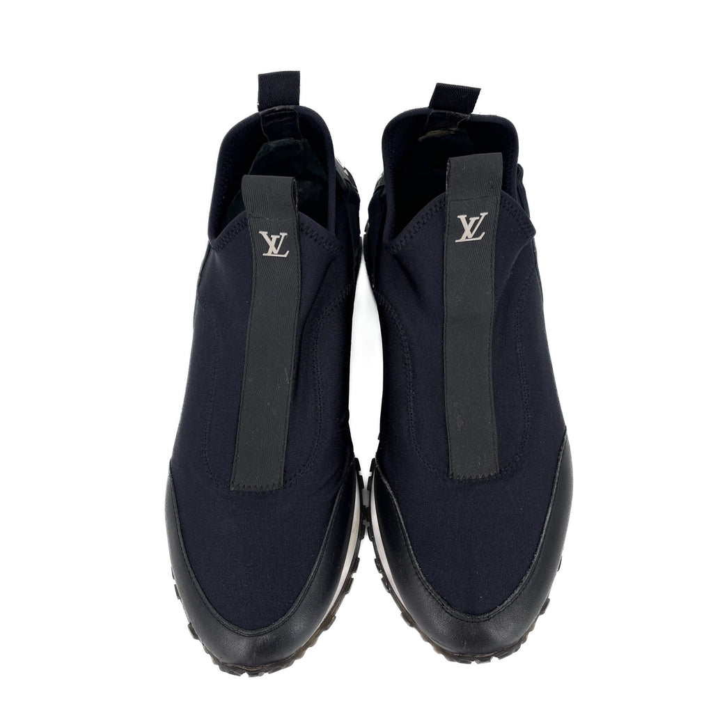 Second hand Louis Vuitton Run Away Leather Sneakers 38 Black & White - Tabita Bags