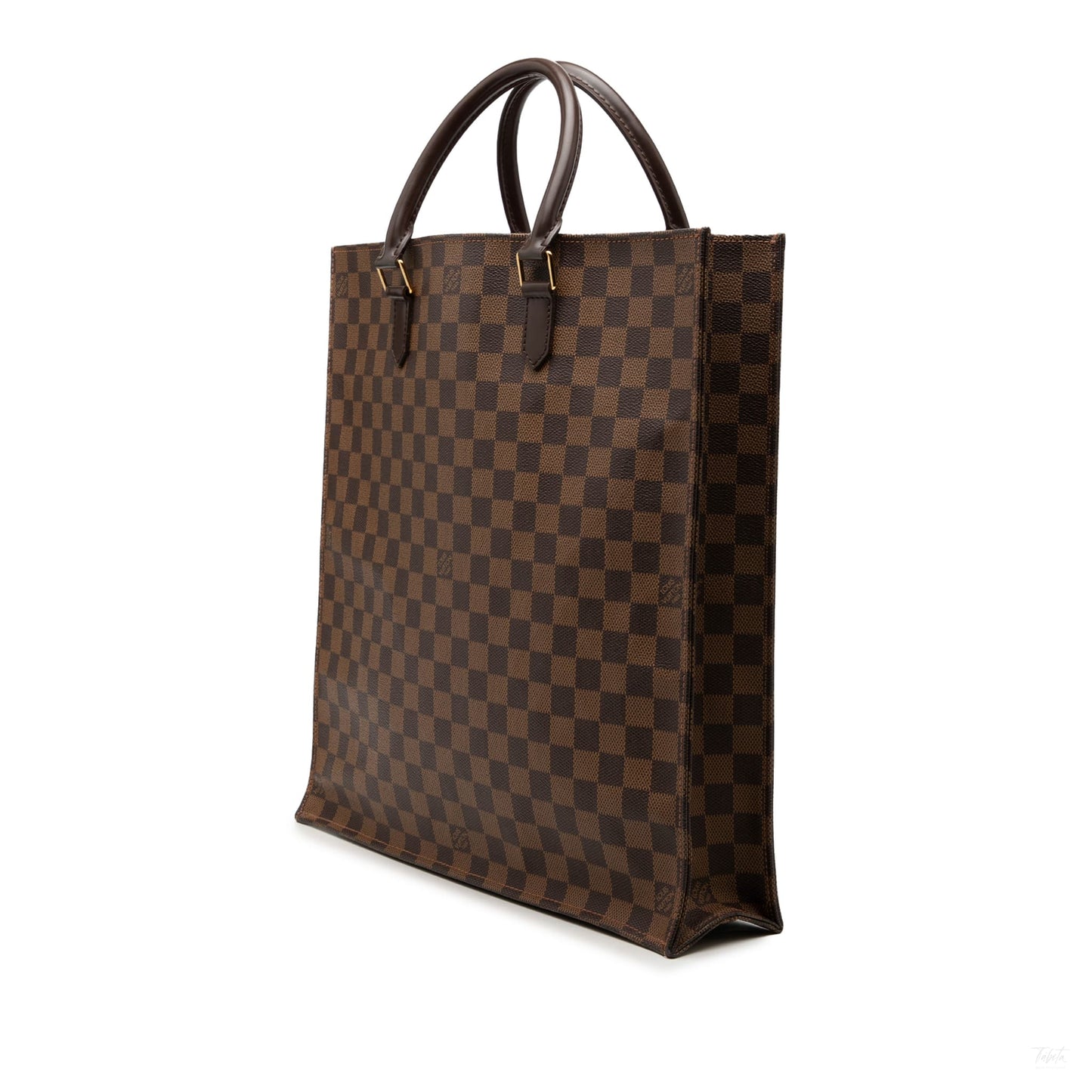 Second hand Louis Vuitton Sac Plat GM Canvas Tote Handbag Damier Ebene - Tabita Bags