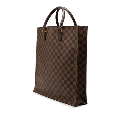 Second hand Louis Vuitton Sac Plat GM Canvas Tote Handbag Damier Ebene - Tabita Bags