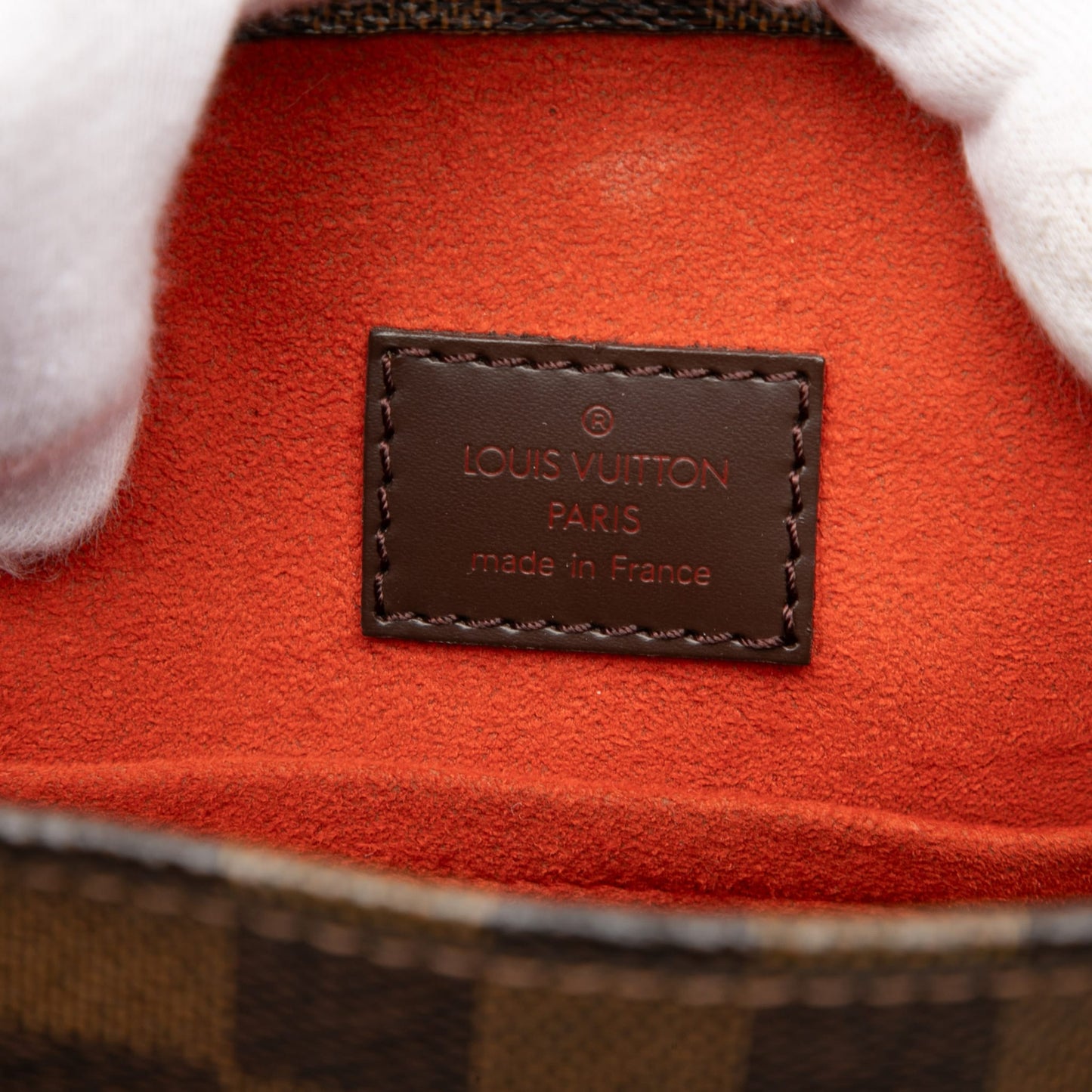 Second hand Louis Vuitton Sac Plat Leather Tote Handbag Damier Ebene - Tabita Bags