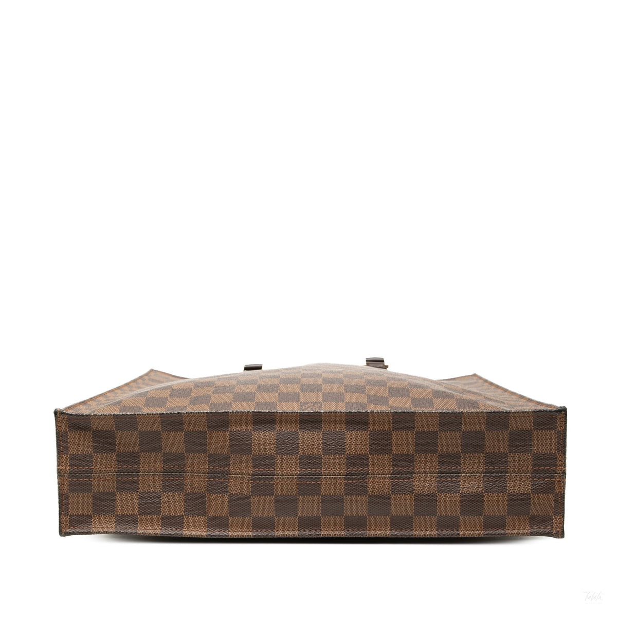 Second hand Louis Vuitton Sac Plat Leather Tote Handbag Damier Ebene - Tabita Bags