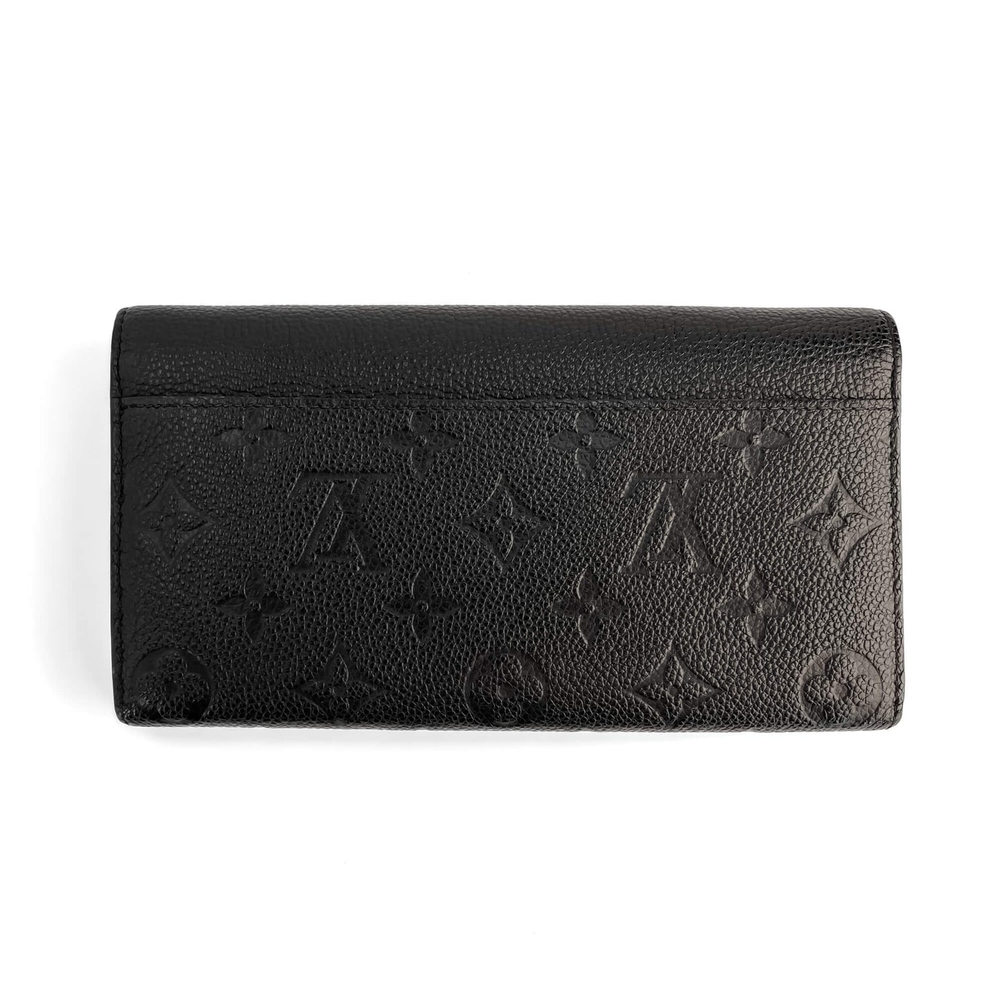 Second hand Louis Vuitton Sarah Leather Empreinte Long Wallet Black - Tabita Bags