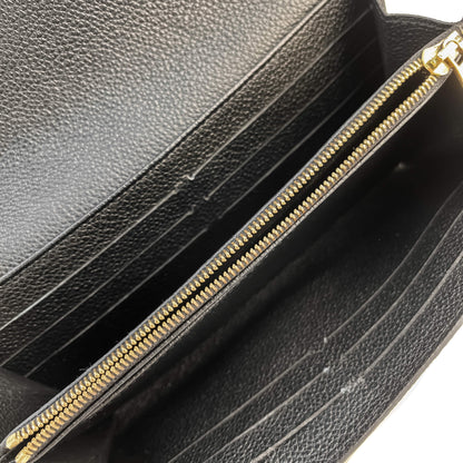 Second hand Louis Vuitton Sarah Leather Empreinte Long Wallet Black - Tabita Bags