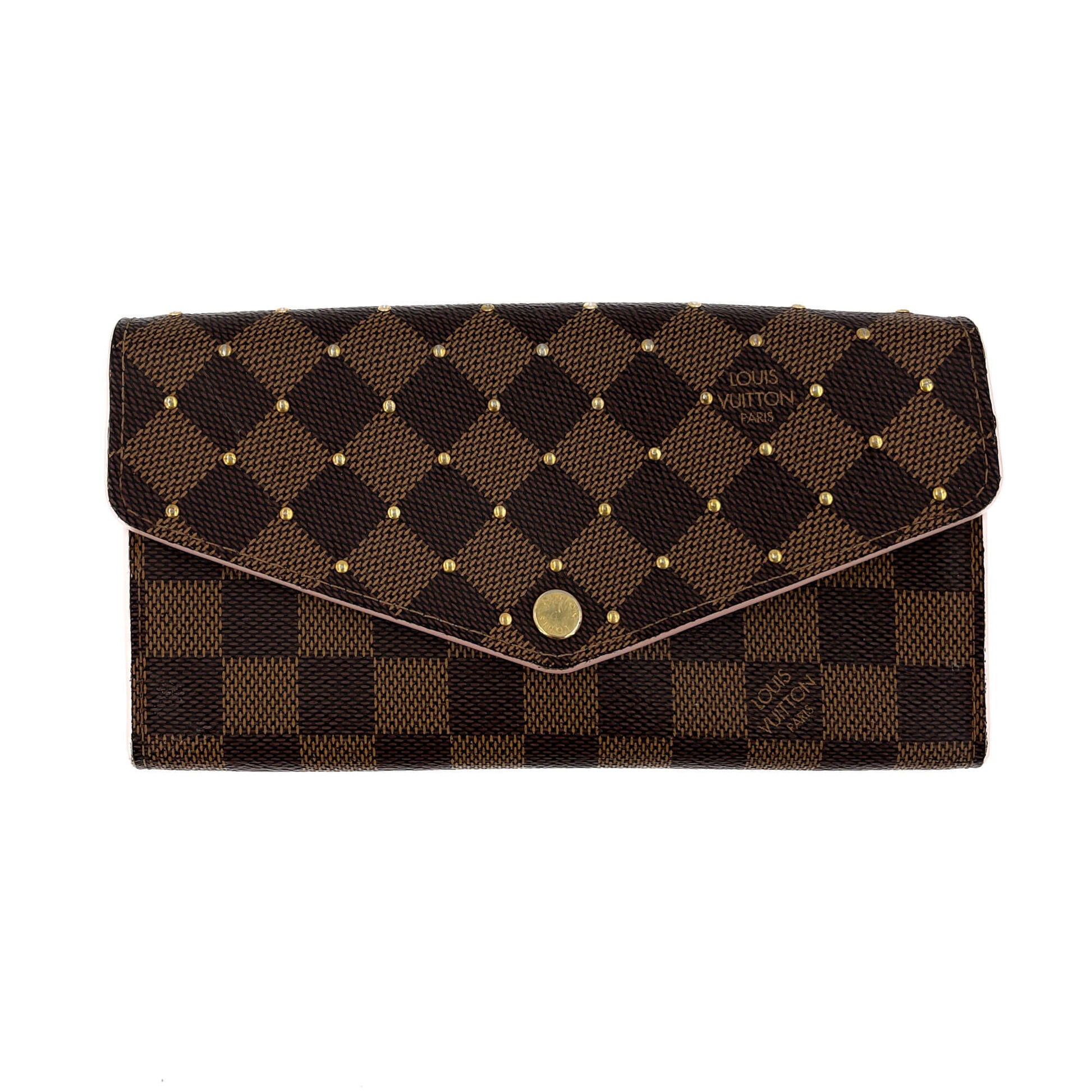 Second hand Louis Vuitton Sarah Studded Canvas Envelope Wallet Damier Ebene - Tabita Bags