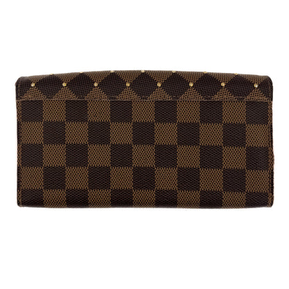 Second hand Louis Vuitton Sarah Studded Canvas Envelope Wallet Damier Ebene - Tabita Bags