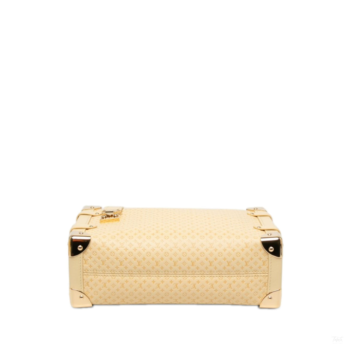 Second hand Louis Vuitton Side Trunk MM Calfskin Minigram Shoulder Bag Yellow - Tabita Bags