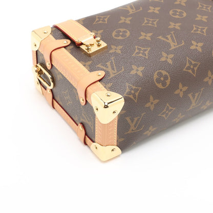 Second hand Louis Vuitton Side Trunk MM Canvas Shoulder Bag Brown - Tabita Bags