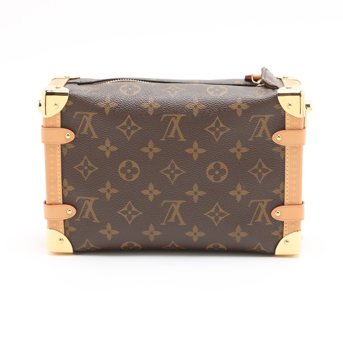 Second hand Louis Vuitton Side Trunk MM Canvas Shoulder Bag Brown - Tabita Bags