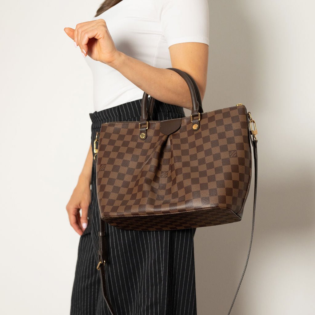Second hand Louis Vuitton Siena MM Canvas Tote Crossbody Damier Ebene - Tabita Bags