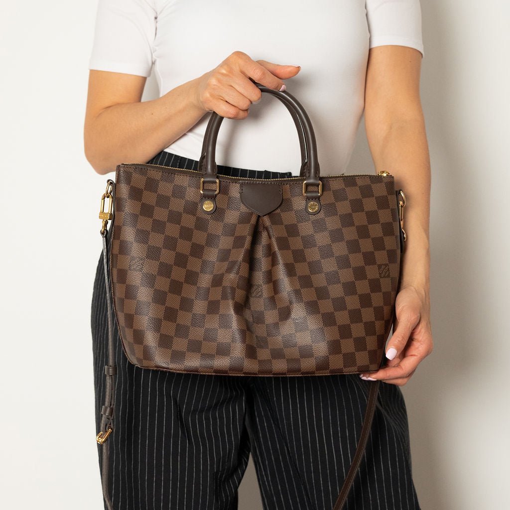 Second hand Louis Vuitton Siena MM Canvas Tote Crossbody Damier Ebene - Tabita Bags
