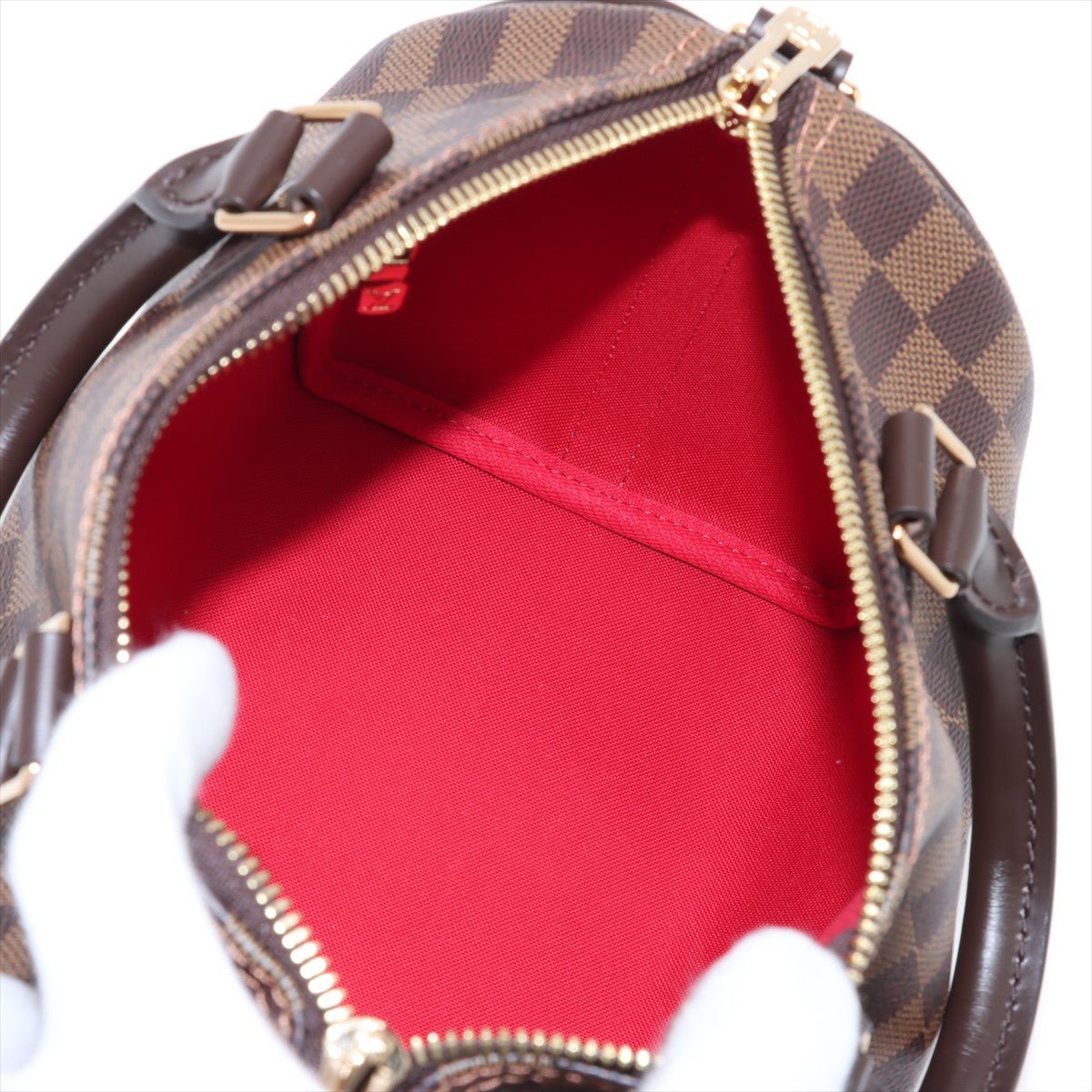 Second hand Louis Vuitton Speedy 25 Bandoulière Canvas Trunk Handbag Damier Ebene - Tabita Bags