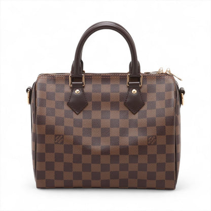 Second hand Louis Vuitton Speedy 25 Bandoulière Canvas Trunk Handbag Damier Ebene - Tabita Bags