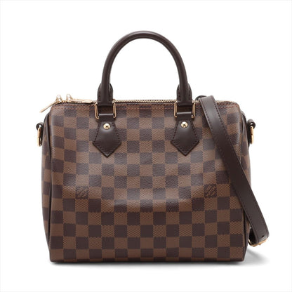 Second hand Louis Vuitton Speedy 25 Bandoulière Canvas Trunk Handbag Damier Ebene - Tabita Bags