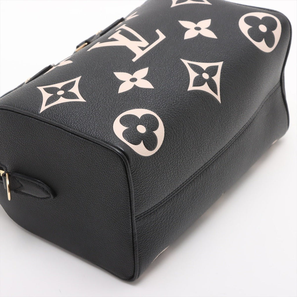 Second hand Louis Vuitton Speedy 25 Bandoulière Empreinte Leather Trunk Bag Black - Tabita Bags