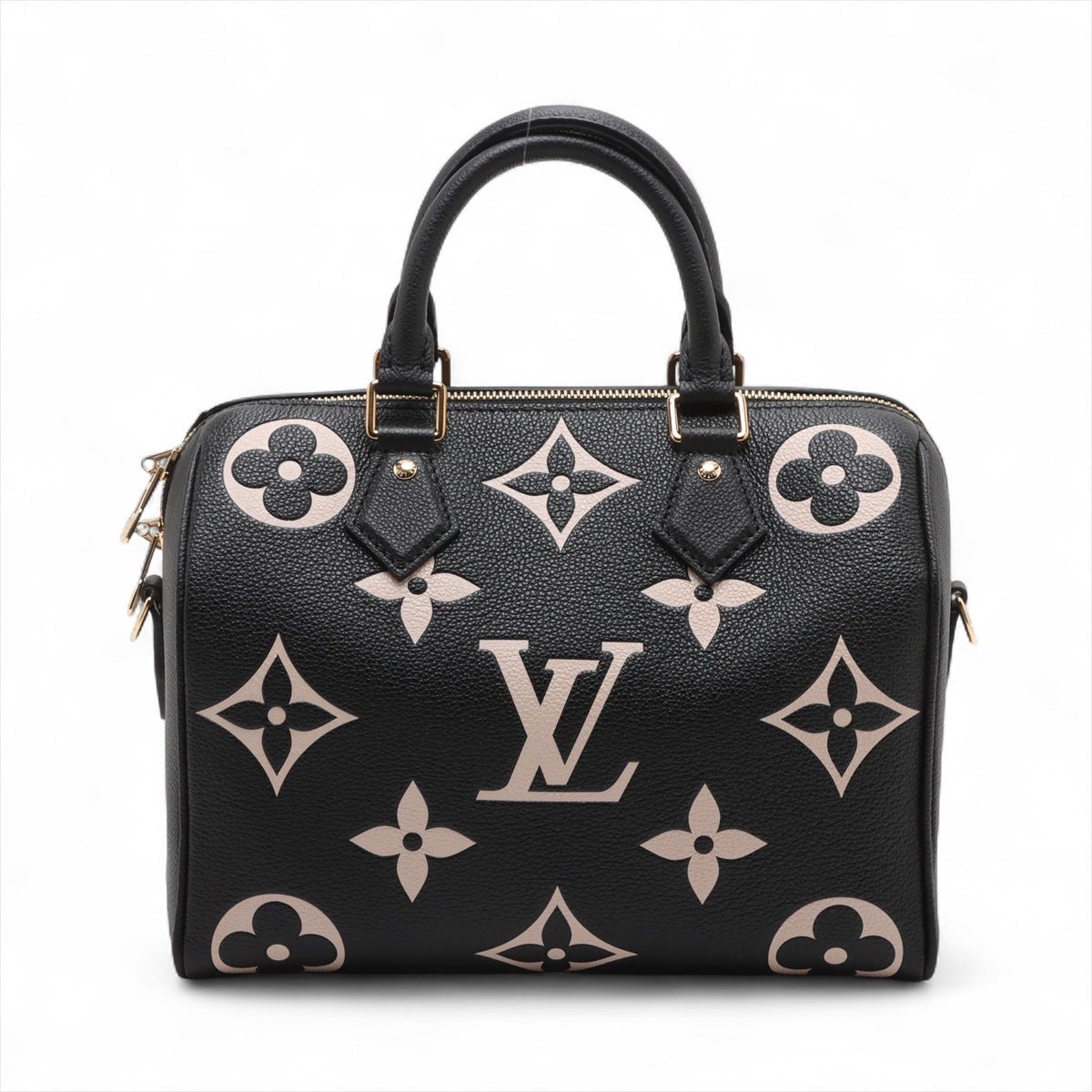 Second hand Louis Vuitton Speedy 25 Bandoulière Empreinte Leather Trunk Bag Black - Tabita Bags
