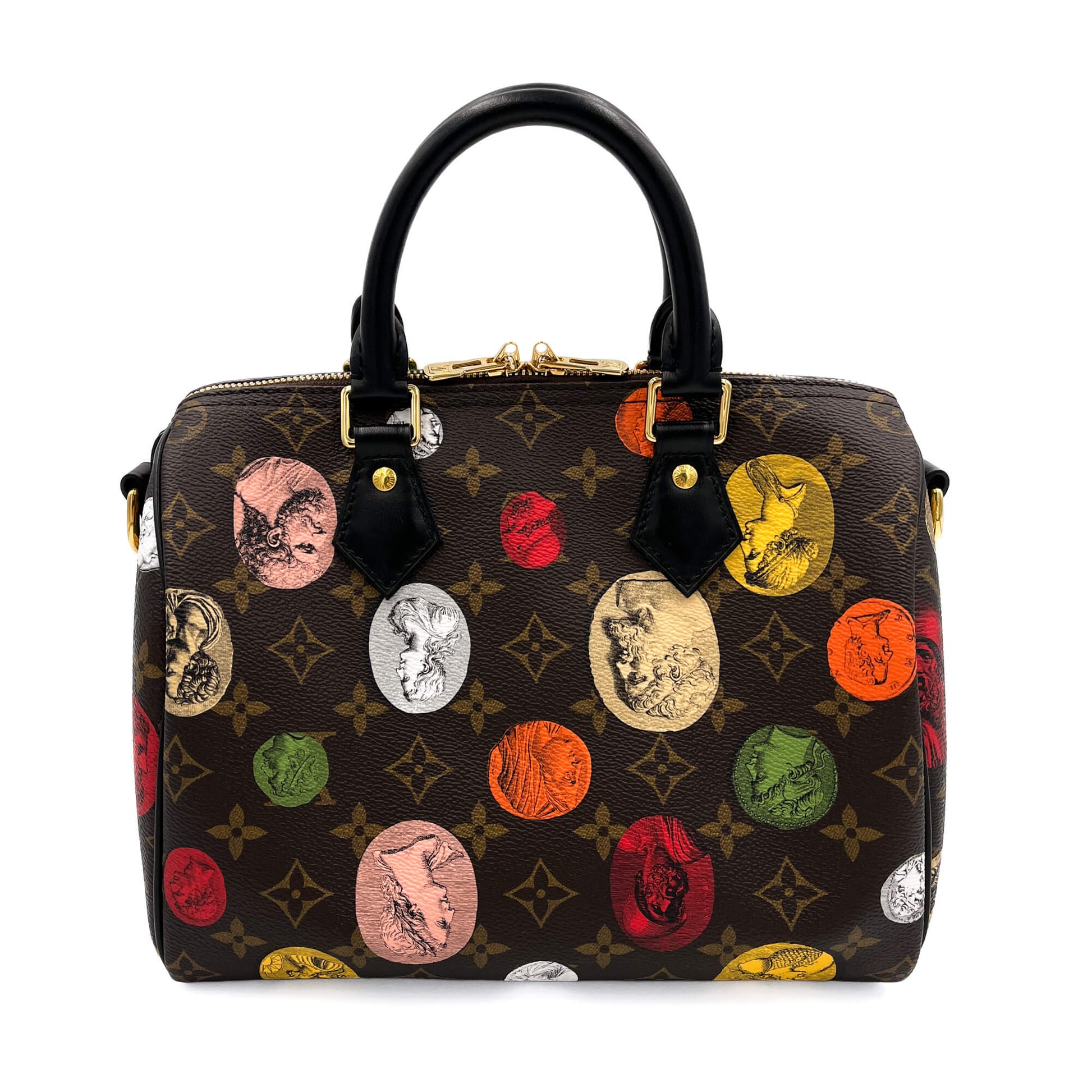 Second hand Louis Vuitton Speedy 25 Bandoulière Fornasetti Canvas Trunk Handbag Monogram - Tabita Bags