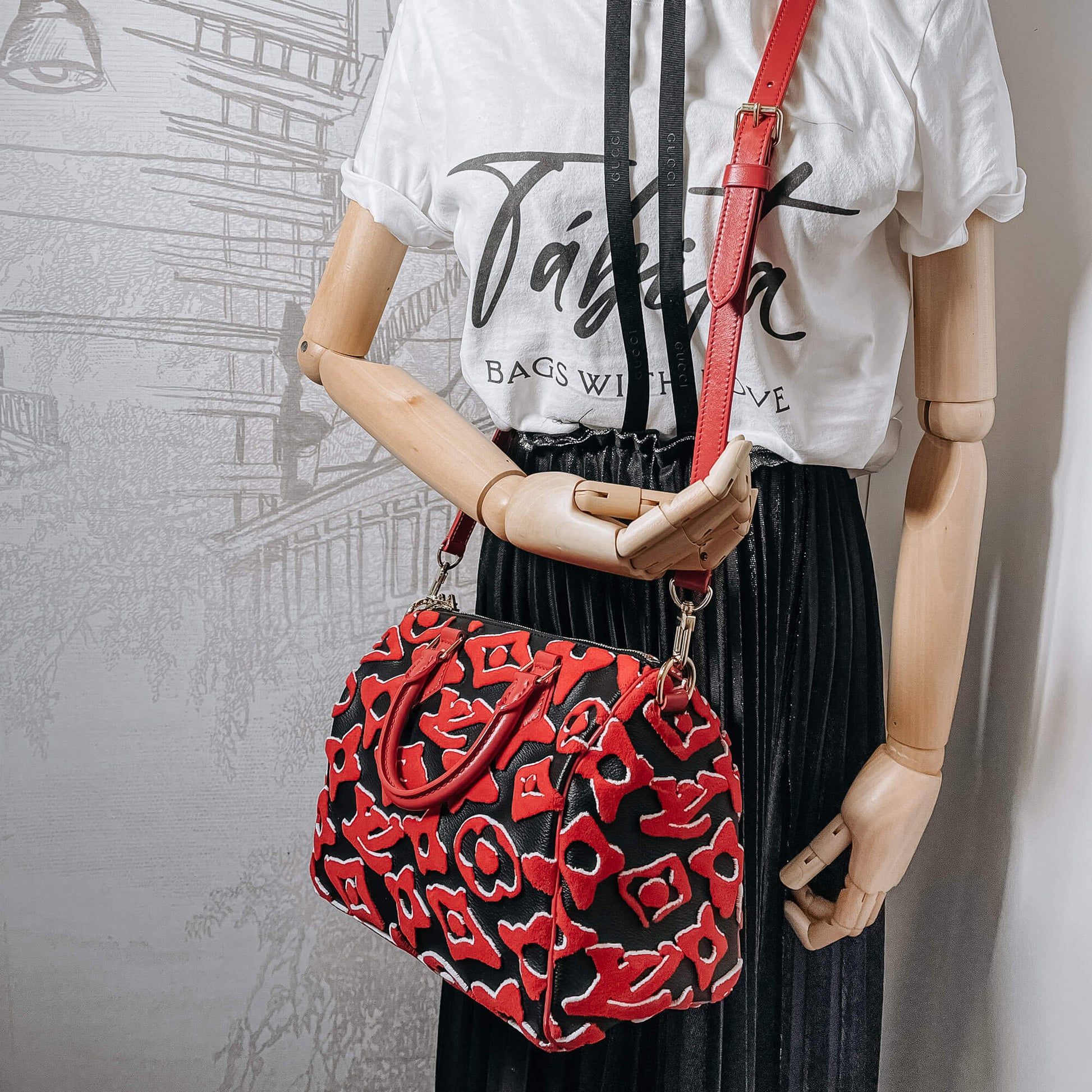 Speedy 25 Bandoulière Urs Fischer Tufted Monogram Canvas Trunk