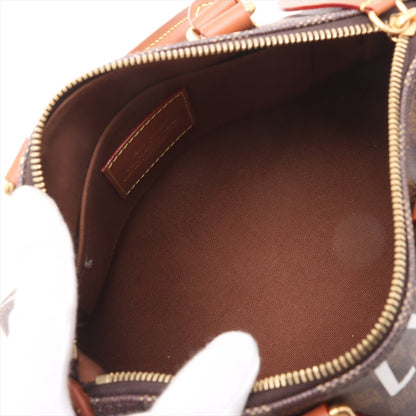 Second hand Louis Vuitton Speedy 25 Canvas Bandoulière The Darjeeling Limited Trunk Handbag Brown - Tabita Bags