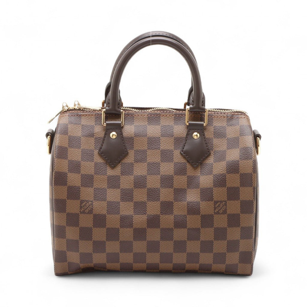 Second hand Louis Vuitton Speedy 25 Canvas Bandoulière Trunk Handbag Damier Ebene - Tabita Bags