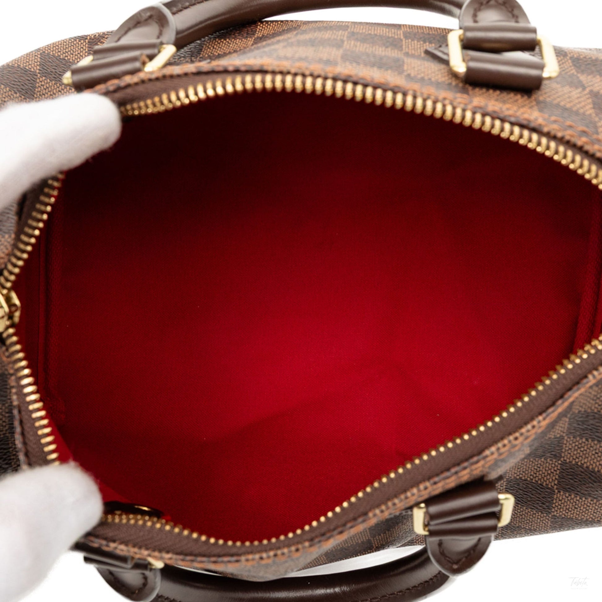 Second hand Louis Vuitton Speedy 25 Canvas Bandoulière Trunk Handbag Damier Ebene - Tabita Bags
