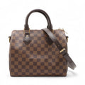 Second hand Louis Vuitton Speedy 25 Canvas Bandoulière Trunk Handbag Damier Ebene - Tabita Bags