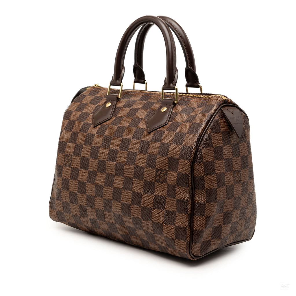 Second hand Louis Vuitton Speedy 25 Canvas Bandoulière Trunk Handbag Damier Ebene - Tabita Bags