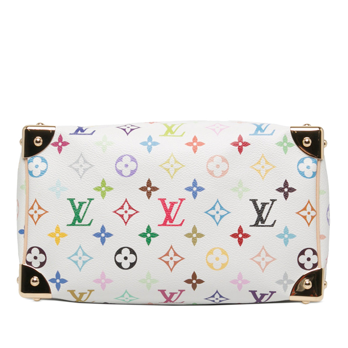 Second hand Louis Vuitton Speedy 25 Canvas Murakami Multicolor Trunk Handbag White - Tabita Bags