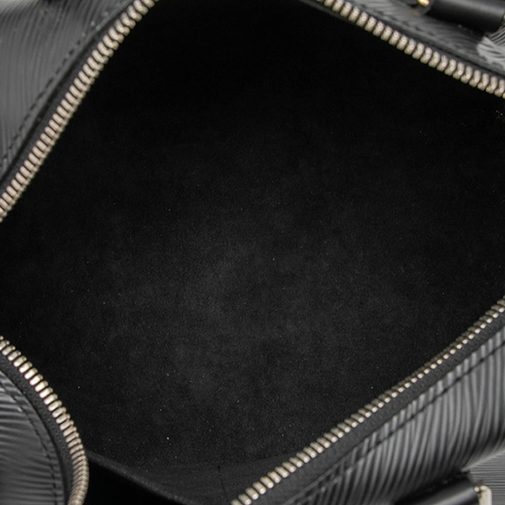 Second hand Louis Vuitton Speedy 25 Epi Leather Bandoulière Trunk Handbag Black - Tabita Bags