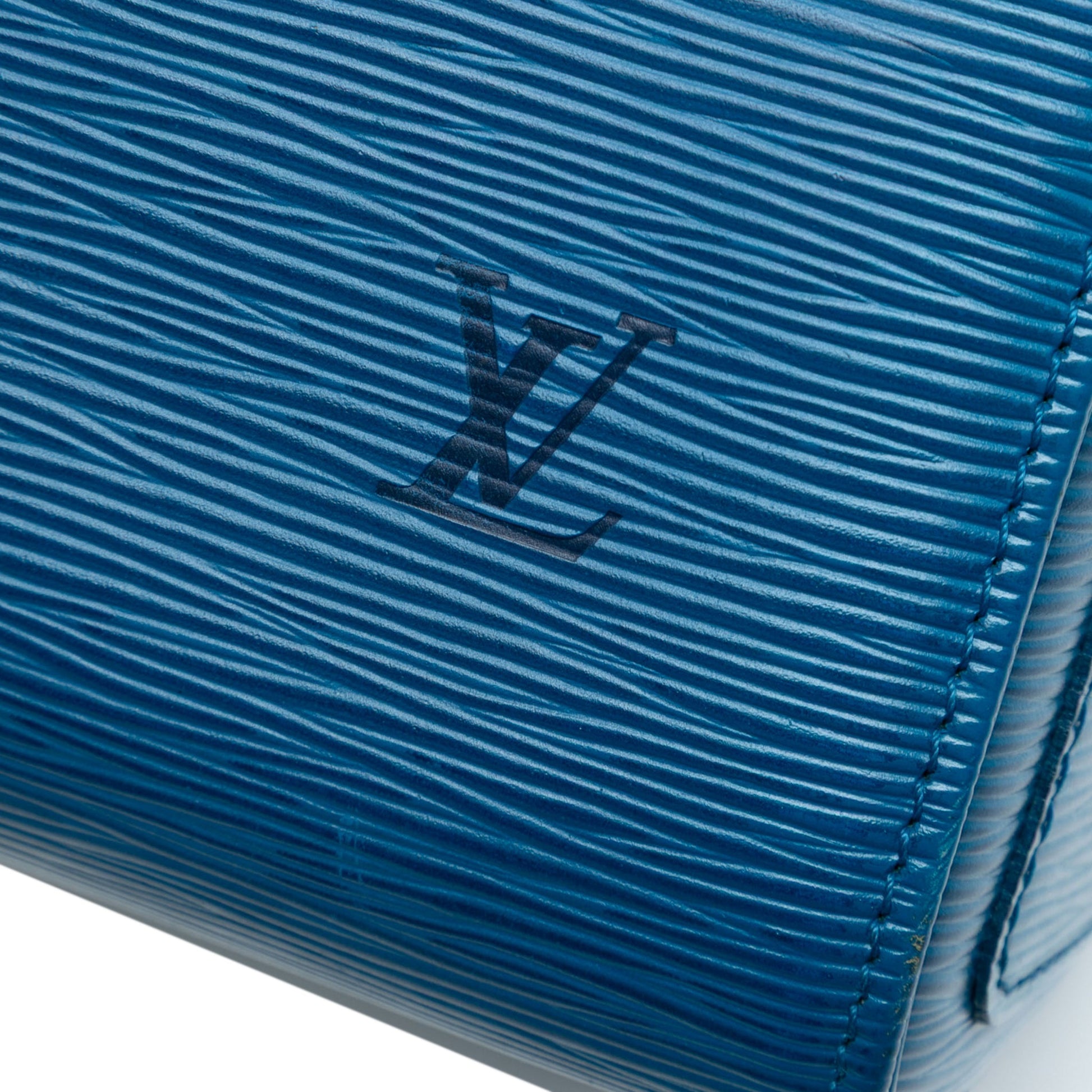 Second hand Louis Vuitton Speedy 25 Epi Leather Trunk Handbag Blue - Tabita Bags