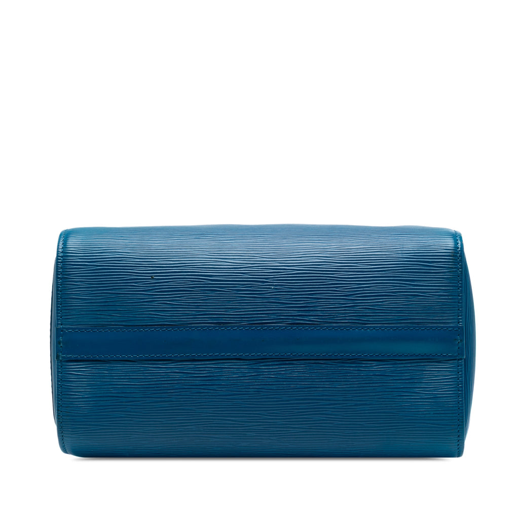Second hand Louis Vuitton Speedy 25 Epi Leather Trunk Handbag Blue - Tabita Bags