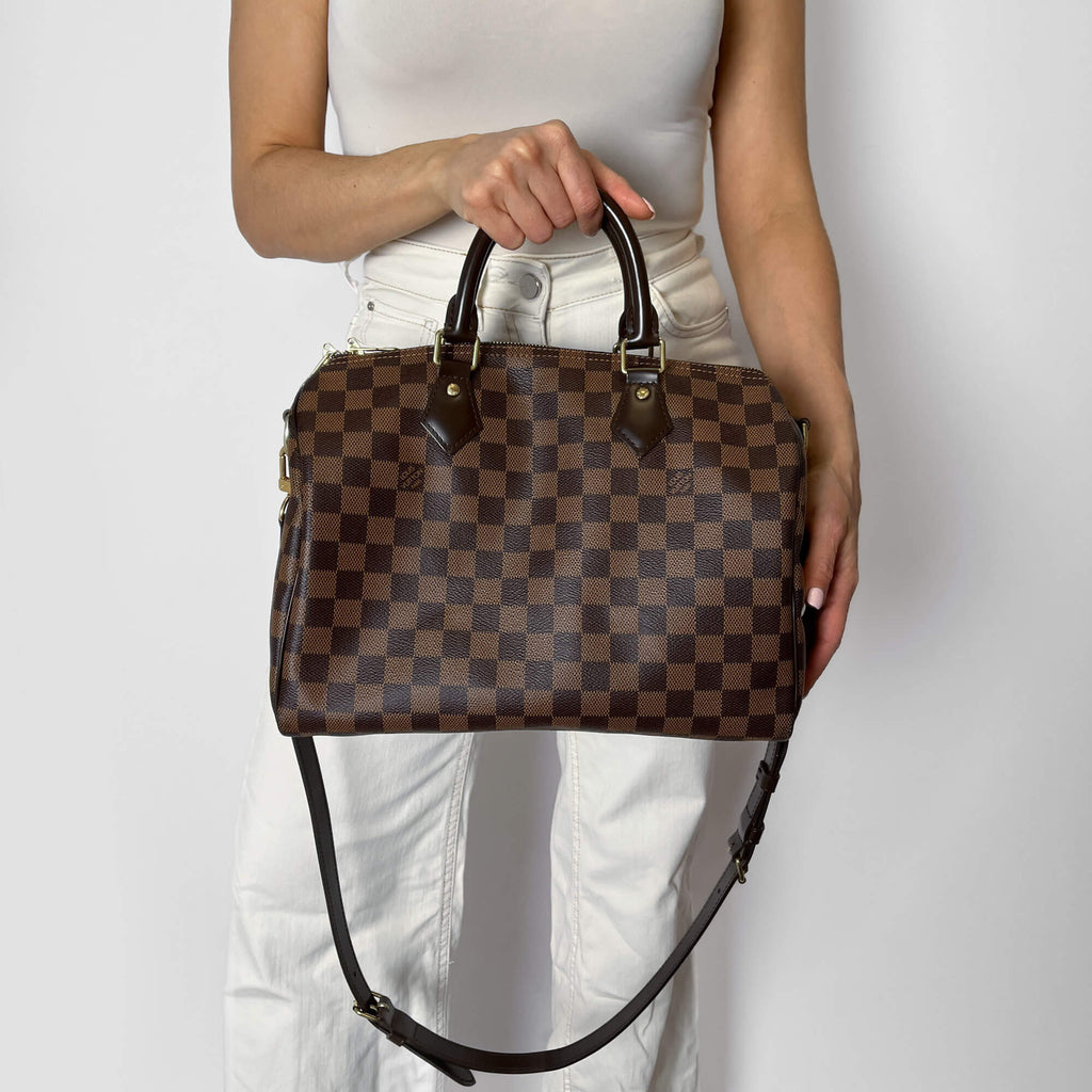 Second hand Louis Vuitton Speedy 30 Bandoulière Canvas Trunk Crossbody Damier Ebene - Tabita Bags
