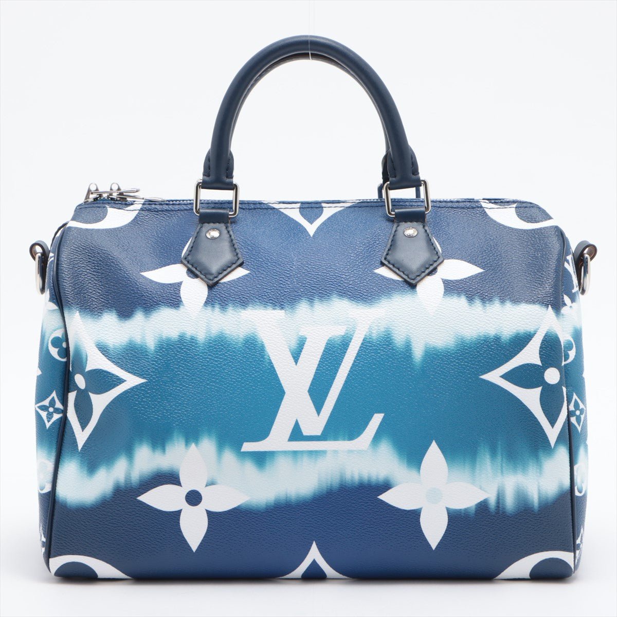 Second hand Louis Vuitton Speedy 30 By The Pool Canvas 2 - Ways Trunk Handbag Blue - Tabita Bags