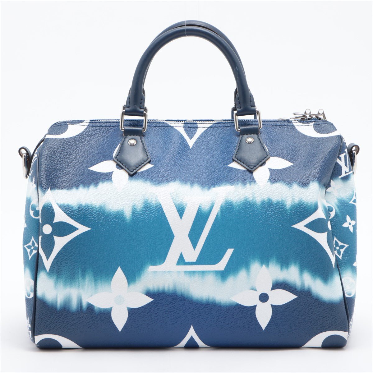 Second hand Louis Vuitton Speedy 30 By The Pool Canvas 2 - Ways Trunk Handbag Blue - Tabita Bags