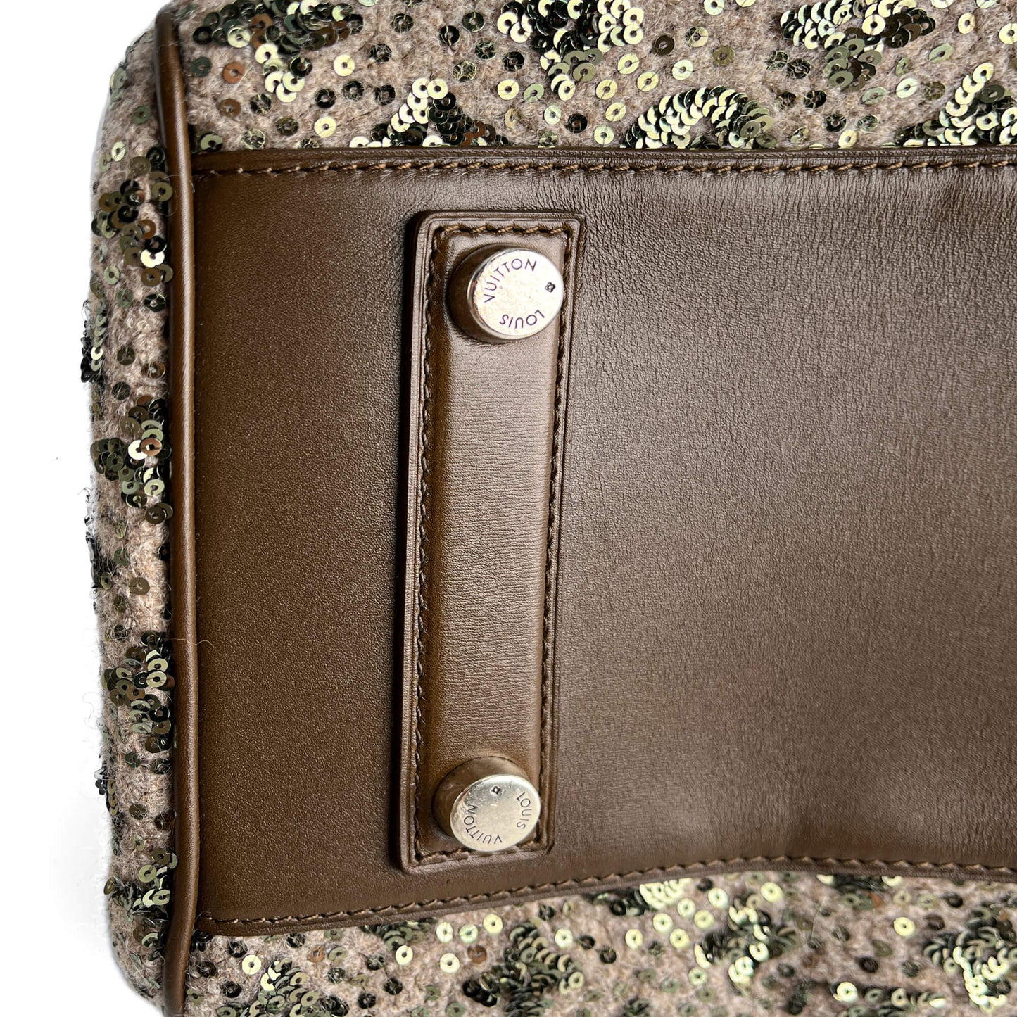 Second hand Louis Vuitton Speedy 30 Canvas Sequin Trunk Handbag Brown - Tabita Bags