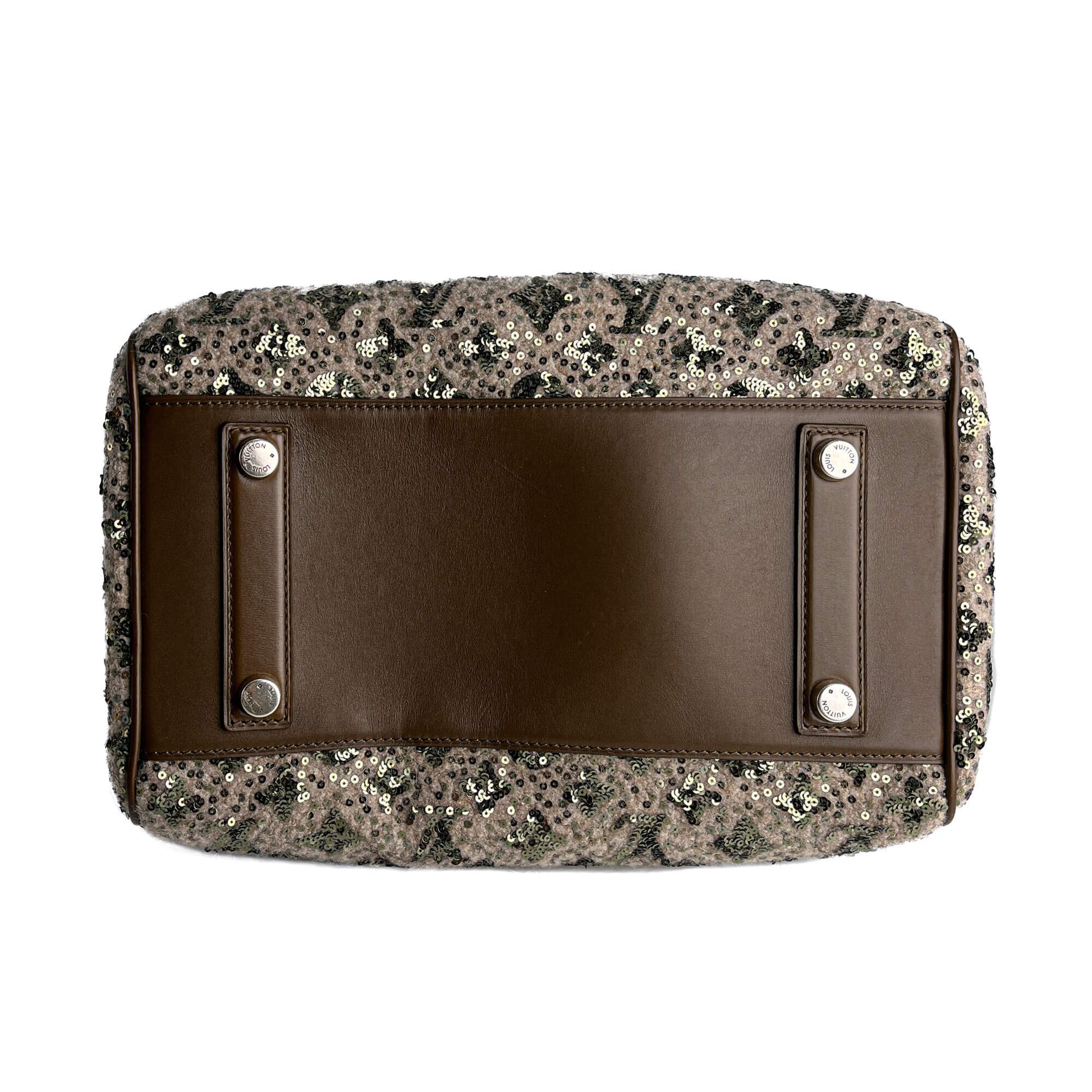Second hand Louis Vuitton Speedy 30 Canvas Sequin Trunk Handbag Brown - Tabita Bags