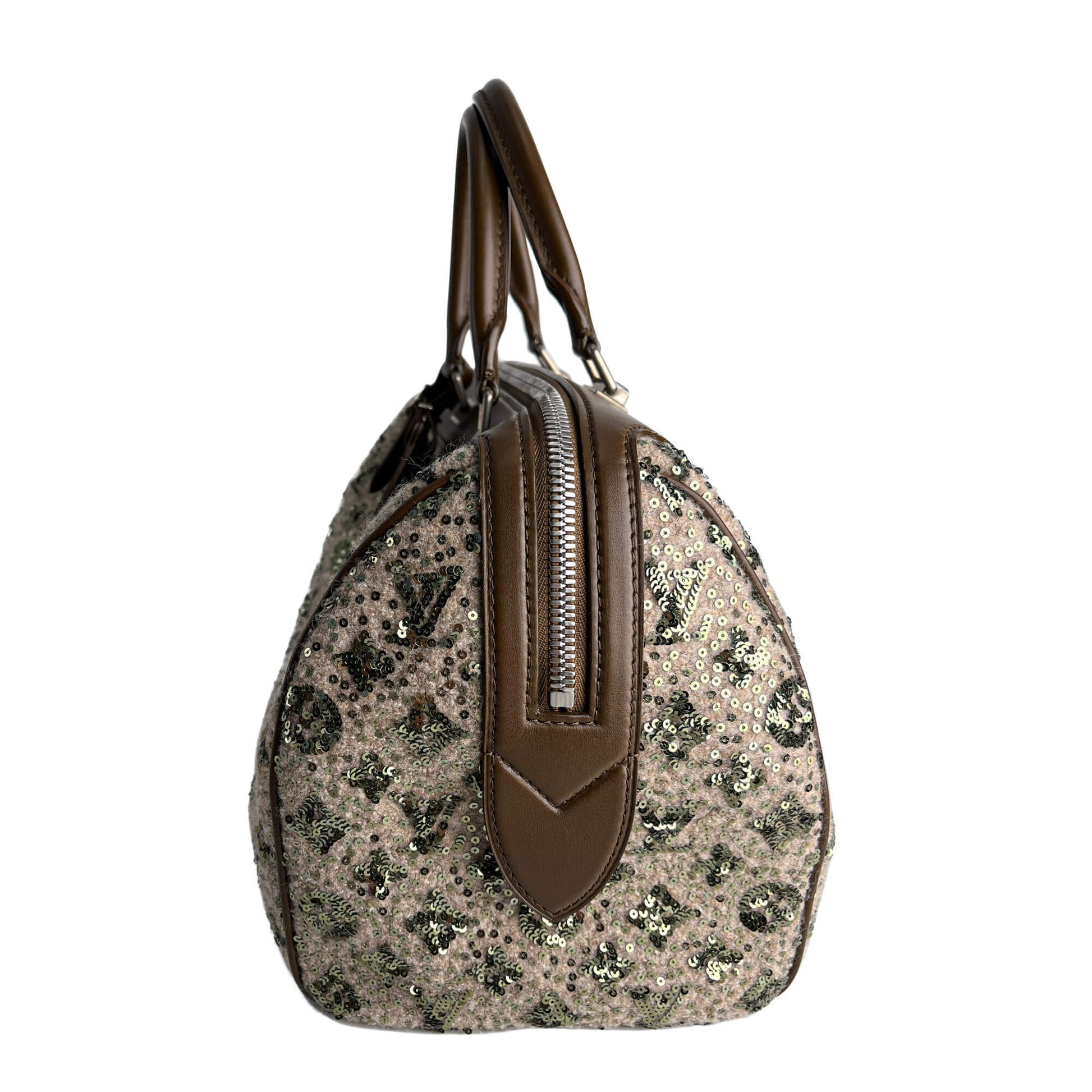 Second hand Louis Vuitton Speedy 30 Canvas Sequin Trunk Handbag Brown - Tabita Bags